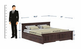 Trinity Solid Sheesham Wood Bed With Four Drawers (Queen Size, Walnut Finish)
